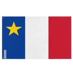 Flagga - Acadi - 60 x 90 cm - Polyester - Tryck fram/bak - Metallöglor