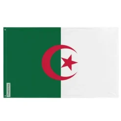 Flagga - Algeriet - 120 x 180 cm - Polyester - Fram/baksida - Metallöglor