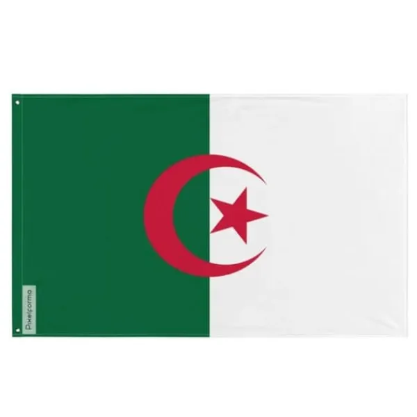 Flagga - Algeriet - 120 x 180 cm - Polyester - Fram/baksida - Metallöglor