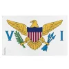 Flagga - Amerikanska Jungfruöarna - 90 x 150 cm - Polyester - Fram/baksidan - Järnöglor