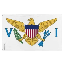 Flagga - Amerikanska Jungfruöarna - 90 x 150 cm - Polyester - Fram/baksidan - Järnöglor