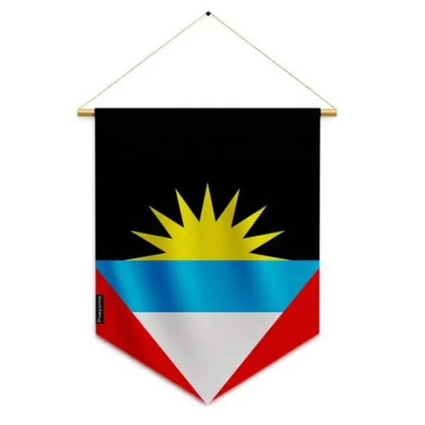 Outlet Flagga - Antigua och Barbuda - 30 x 45 cm - Polyester - Tryck på fram- och baksidan - Inkluderade tillbehör Flaggor & Vindstrutar