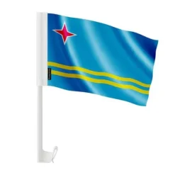 Flagga - Aruba - 10 stycken - 14 x 21 cm - Polyester - Tryck på fram- och baksidan