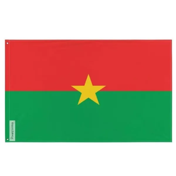 Flagga - Burkina Faso - 128 x 192 cm - Polyester - Fram/baksida - Metallöglor Flaggor & Vindstrutar
