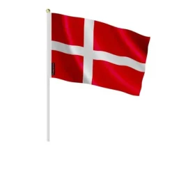 Flagga - Danmark - Mini - 14 x 21 cm - Polyester - Lätt och hållbar Flaggor & Vindstrutar