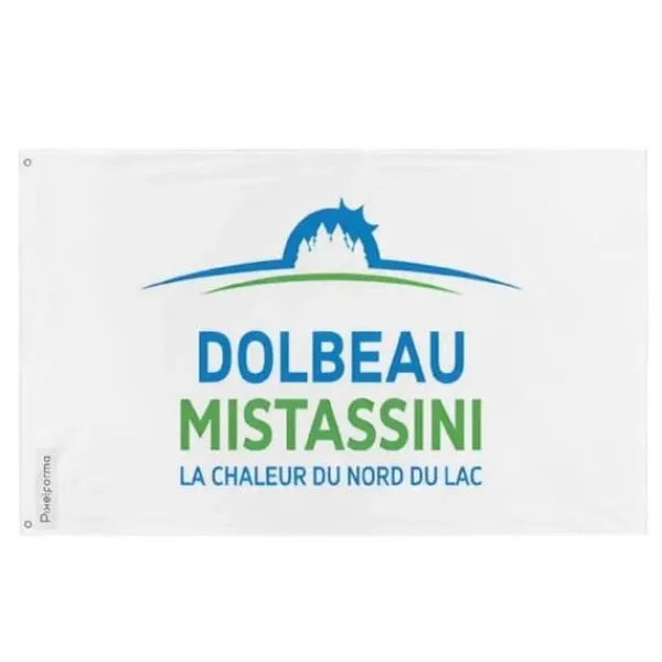 Online Flagga - Dolbeau-Mistassini - 64 x 96 cm - Polyester - Tryck på fram och baksidan - Metallöglor Flaggor & Vindstrutar