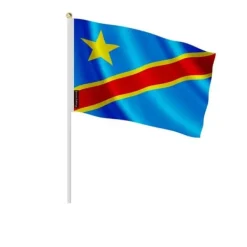 Flagga - Ej specificerad - Demokratiska republiken Kongo - 20 x 30 cm - Polyester - Lätt och hållbar