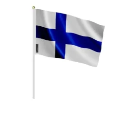 Flagga - Finland - Mini flagga 30x45 cm - Hållbar polyester - Lätt och robust - Tryck på fram- och baksidan