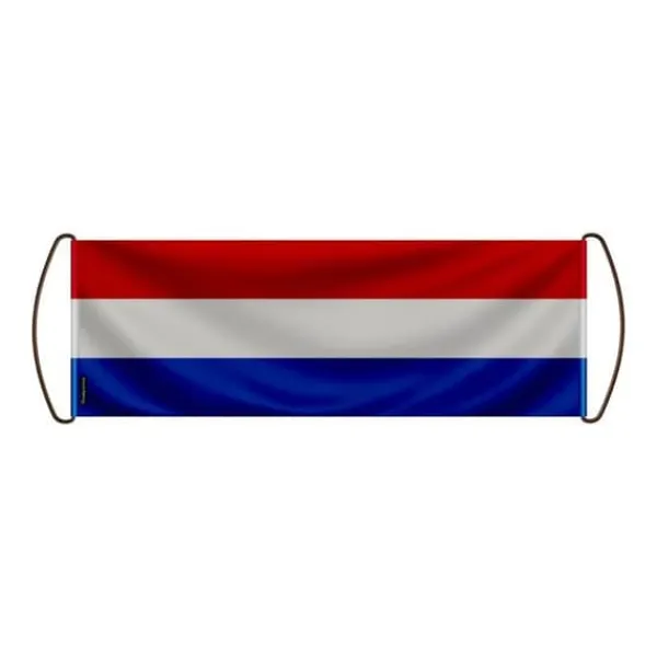 Discount Flagga - Flerfärgad - Nederländerna - 17 x 50 cm - Vattentyg - Tryck på framsidan/baksidan Flaggor & Vindstrutar