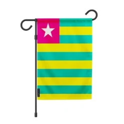 Best Flagga - Flerfärgad - Togo - 32 x 47.5 cm - Polyester - Framsida/baksida Flaggor & Vindstrutar