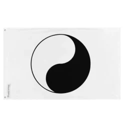 Flagga - Flerfärgad - Yin och Yang - 160 x 240 cm - Polyester - Framsidan/baksidan