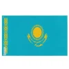 Discount Flagga - Kazakhstan - 192 x 288 cm - Polyester - Tryck på fram- och baksidan - Ögla i järn Flaggor & Vindstrutar