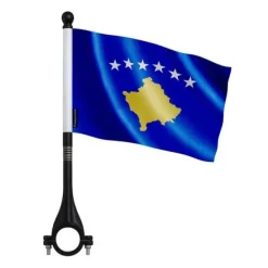 Hot Flagga - Kosovo - 10 stycken - 14 x 21 cm - Polyester - Tryck fram/bak Flaggor & Vindstrutar