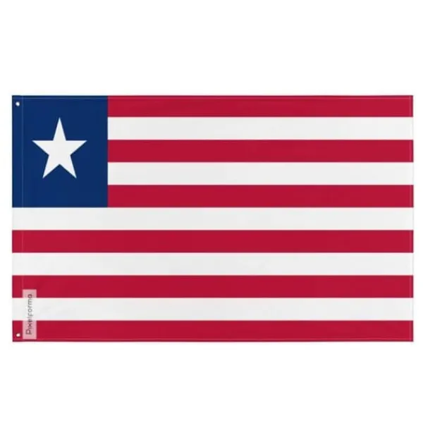 Flagga - Liberia - 96 x 144 cm - Polyester - Framsida/baksida - Järnöglor