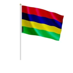 Flagga - Mauritius - 30 x 45 cm - Hållbar polyester - Tryck på fram- och baksidan - Lätt och robust