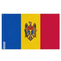 Online Flagga - Moldavien - 128 x 192 cm - Polyester - Framsida/baksida - Öljett i järn Flaggor & Vindstrutar