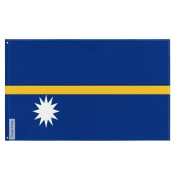 Best Flagga - Nauru - 120 x 180 cm - Polyester - Fram/baksida - Metallöljettar Flaggor & Vindstrutar