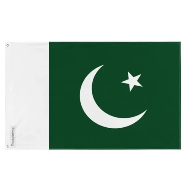 Flagga - Pakistan - 128 x 192 cm - Polyester - Fram/översidan - Järnöglor