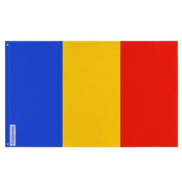 Flagga - Parthenopéisk republikk - 128 x 192 cm - Polyester - Tryck på fram- och baksidan - Järnöron