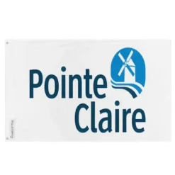 Flagga - Pointe-Claire - 96 x 144 cm - Polyester - Tryck på fram- och baksidan - Ögla i järn