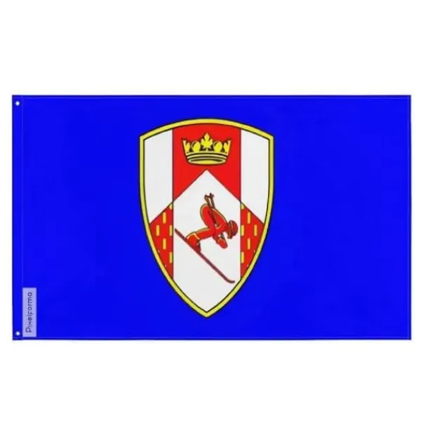 Flagga - Rossland - 128 x 192 cm - Polyester - Tryck på fram- och baksidan - Järnöglor