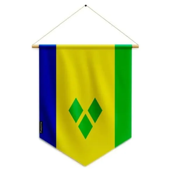 Best Flagga - Saint-Vincent-och-Grenadinerna - 30 x 45 cm - Polyester - Tryck på fram- och baksidan - Inkluderade tillbehör Flaggor & Vindstrutar
