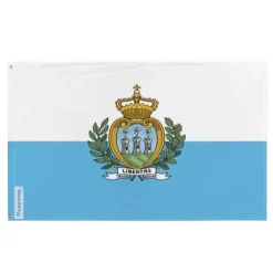 Discount Flagga - San Marino - 160 x 240 cm - Polyester - Fram och baksida - Järngropar Flaggor & Vindstrutar