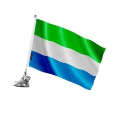 Flagga - Sierra Leone - 27 x 35 cm - Sugproppsmast - Polyester - Tryck på fram- och baksidan