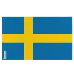 Flagga - Sverige - 128 x 192 cm - Polyester - Framsidan/baksidan - Öglor i järn