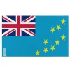Flagga - Tuvalu - 64 x 96 cm - Polyester - Tryck fram/ bak - Metalöglor