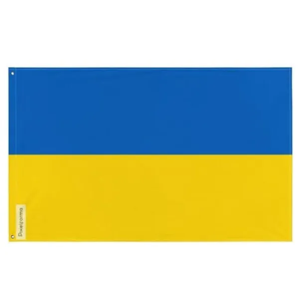 Flagga - Ukraina - 60 x 90 cm - Polyester - Fram/bak - Metallöglor