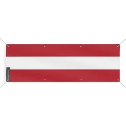 Sale Flaggbanner - PIXELFORMA - Österrike - 8 öljetter - 180x540 cm - Slitstark polyester Flaggor & Vindstrutar