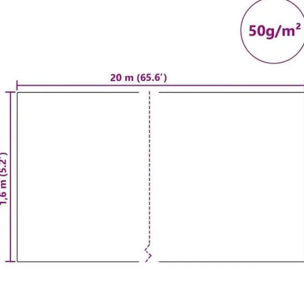 vidaXL Fleece för växtskydd mot frost - - Beige - Oförvävd tyg - 20x1,6 m - UV-beständig