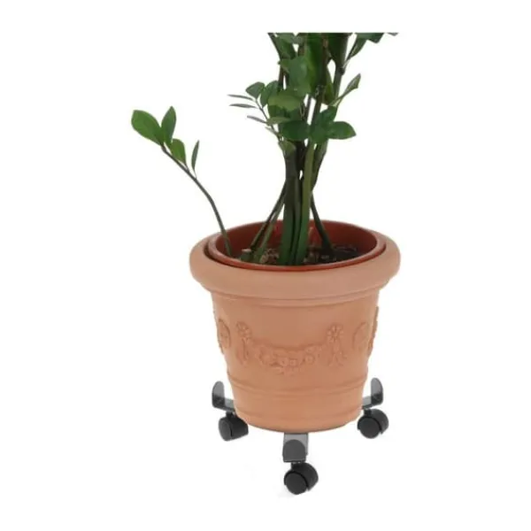 Sale Flowerpot Standt with Wheels Adjustable Grey Metal (30 cm) Stöd Med Hjul, Säten & Knäskydd För Trädgårdsskötsel