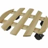 Flowerpot Standt with Wheels Nature Natural Fir wood