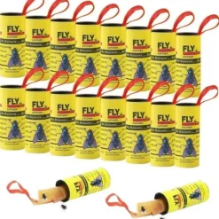Flugdödare, flugfångare, klibbig flugfångare, 16 stycken giftfria pappersrullar, flugfälla för insekter[52]