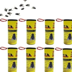 Best Flugfälla Papper Flugfångare Strips, 8st Frukt Flugfångare Bugs Sticky Stripes, Effektiv Flugband Rullfälla för H[H325] Flugsmällor