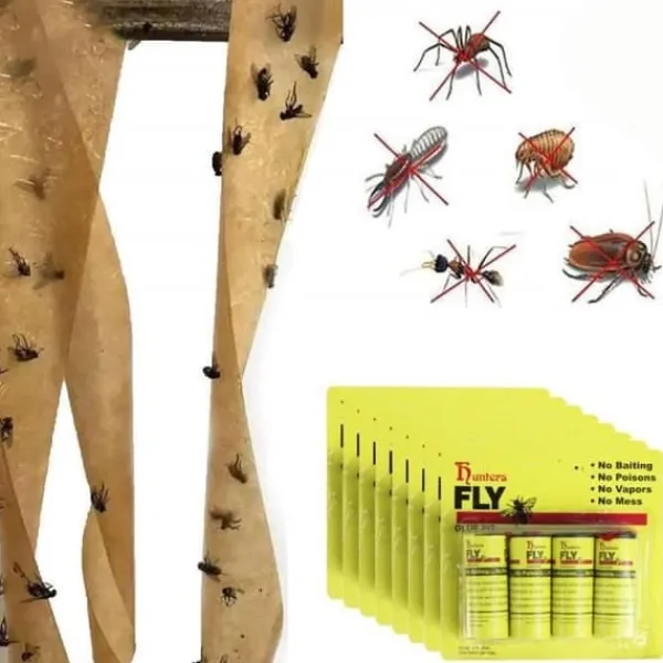 Hot Flugfälla, pappersrulle för flugor, 16-pack Flugsmällor