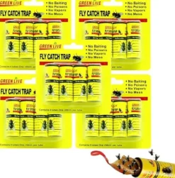 Hot Flugfällorrulle, flugfångartejper, flugdödarpapper, 20 st inomhus flugdödande papper mot knott[J443] Skadedjursfällor