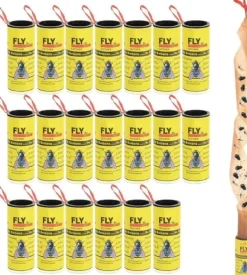 Sale Flugfällorrulle, flugfångartejper, flugdödarpapper, 20 st inomhus flugdödande papper mot knott[J443] Skadedjursfällor