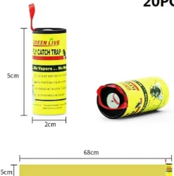 Sale Flugfällorrulle, flugfångartejper, flugdödarpapper, 20 st inomhus flugdödande papper mot knott[J443] Skadedjursfällor