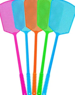 Flugknäckare, 5-pack plast, flugknäckare med långt skaft, stora insektsknäckare, fungerar för inomhusbruk och utomhusbruk (50*14cm)