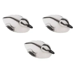 Flytande gul ankedam prydnadsset för trädgård och pool - 3 realistiska plastankor - Perfekt för vattendekoration - C Style - 12x6,5 cm