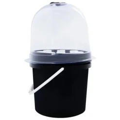 Fogponics hydroponiskt system - Inomhus odlingskit - 8 odlingsplatser - Automatisk dimcykel - Timer 60/30 min - 12–24 V DC - 27×27×29 cm - Svart