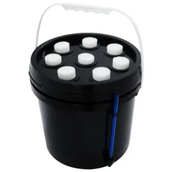 Fogponics hydroponiskt system - Inomhus odlingskit - 8 odlingsplatser - Automatisk dimcykel - Timer 60/30 min - 12–24 V DC - 27×27×29 cm - Svart