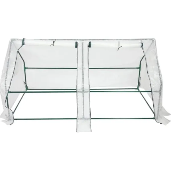 Folieväxthus - Trädgårdsväxthus - 180×90×90 cm - Upprullningsbar dörr - Förstärkt PE-duk - Järnram - Vattentät - Grön/Vit