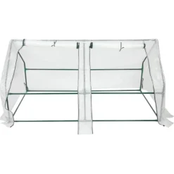 Folieväxthus - Trädgårdsväxthus - 180×90×90 cm - Upprullningsbar dörr - Förstärkt PE-duk - Järnram - Vattentät - Grön/Vit