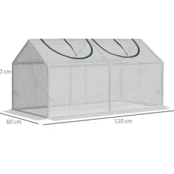 Online Folieväxthus 120x60x60 cm med fönster, PE – tomathus/drivbänk, vit Växthus