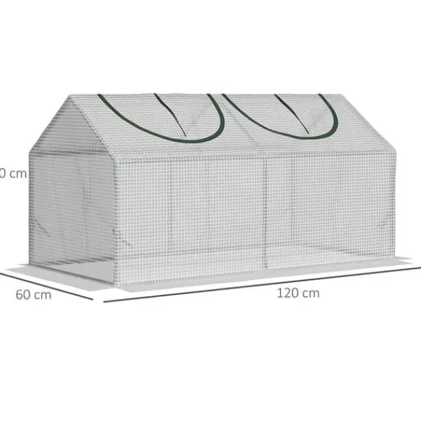 Online Folieväxthus 120x60x60 cm med fönster, PE – tomathus/drivbänk, vit Växthus
