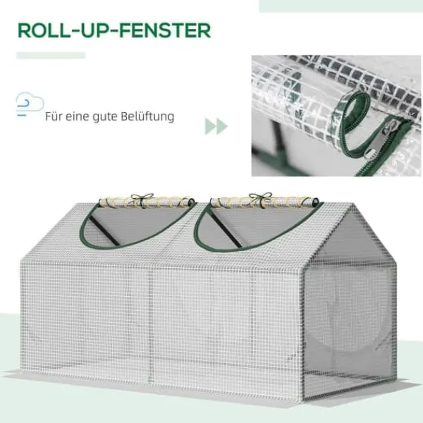 Online Folieväxthus 120x60x60 cm med fönster, PE – tomathus/drivbänk, vit Växthus